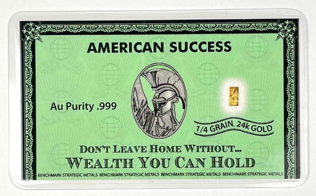 Benchmark Strategic Metals American Success 1/4th Grain .999 Fine Gold Ingot/ Bar: Includes COA