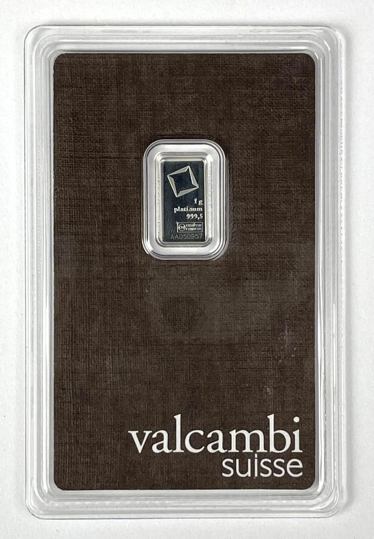 Valcambi Suisse 1 Gram 999.5 Platinum Ingot/ Bar (1 of 2)