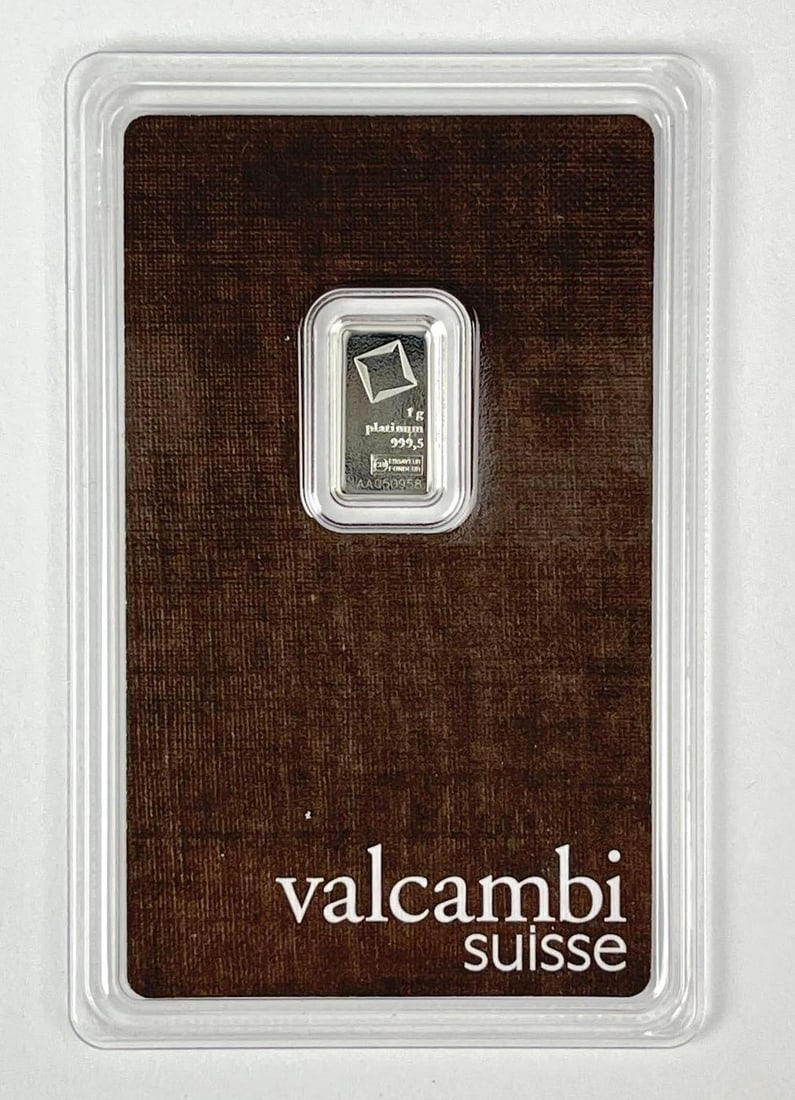 Valcambi Suisse 1 Gram 999.5 Platinum Ingot/ Bar (1 of 2)