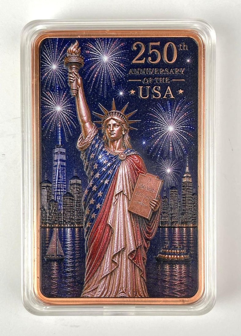 250th Anniversary of the USA 250 Grams .999 Copper Ingot/ Bar (1 of 2)
