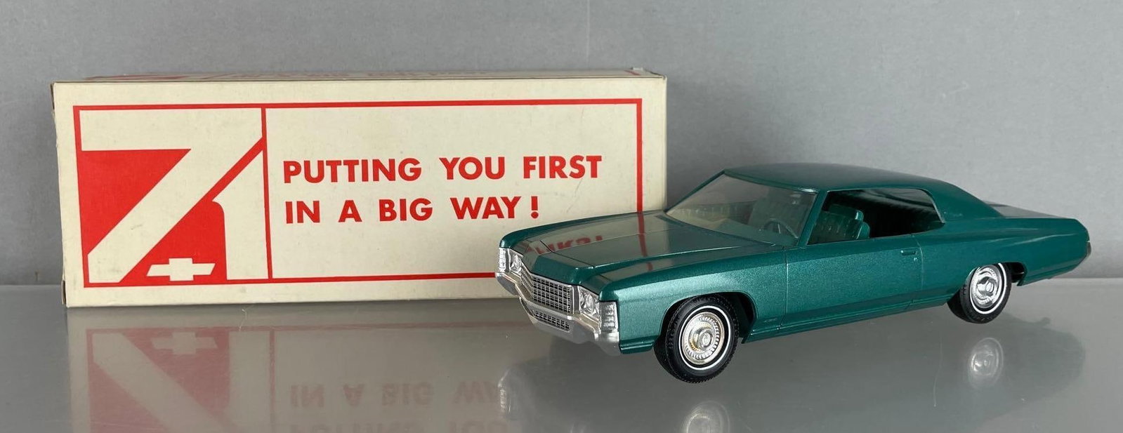 1971 Chevy Impala Hardtop Dealership Promo Car: Sea Aqua, metallic, original packaging