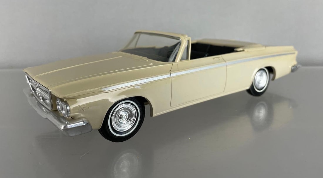 Jo-Han 1964 Chrysler 300 Convertible Dealership Promo Car: Tan, black interior, working friction