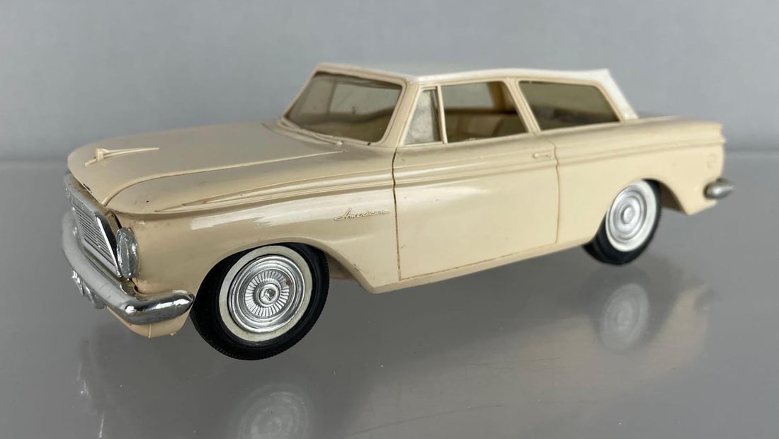 1962 AMC Rambler American Dealership Promo Car: Tan / white, nonworking friction, small dings