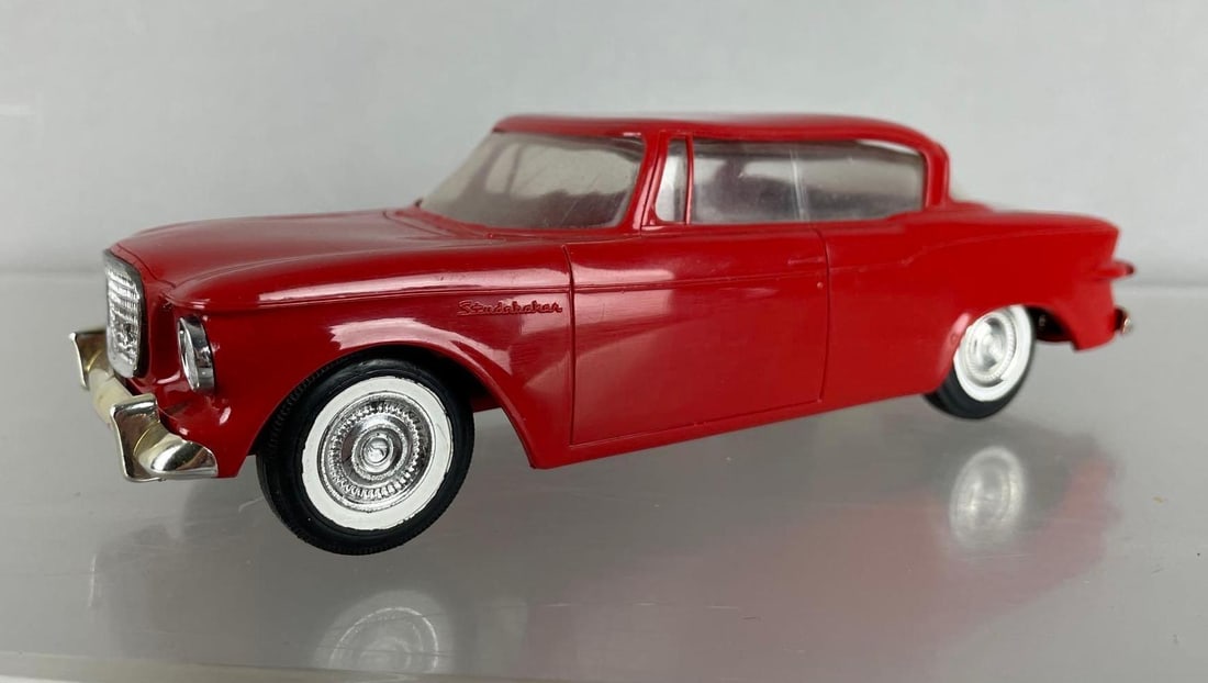 Jo-Han 1959 Studebaker Lark Dealership Promo Car: Red, nonworking friction, scuffed