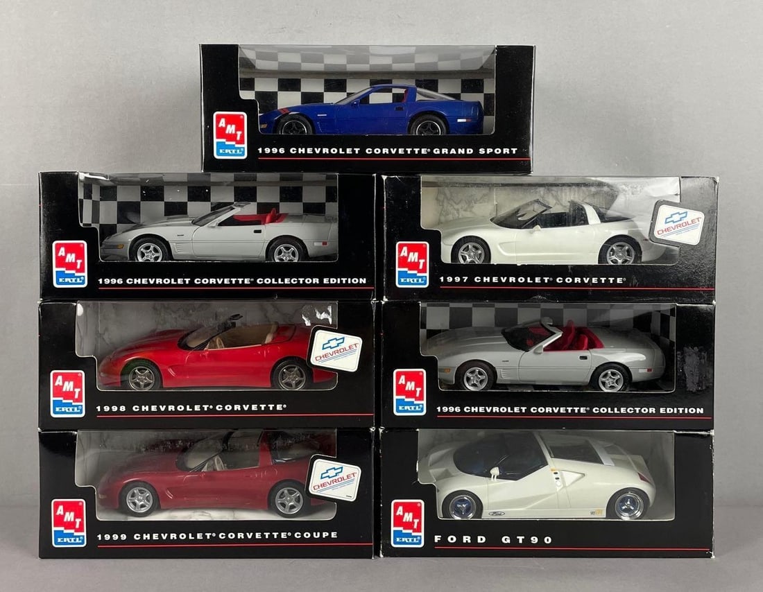 Group of AMT Ertl 1990s Chevy Corvette Die-Cast Cars (1 of 2)