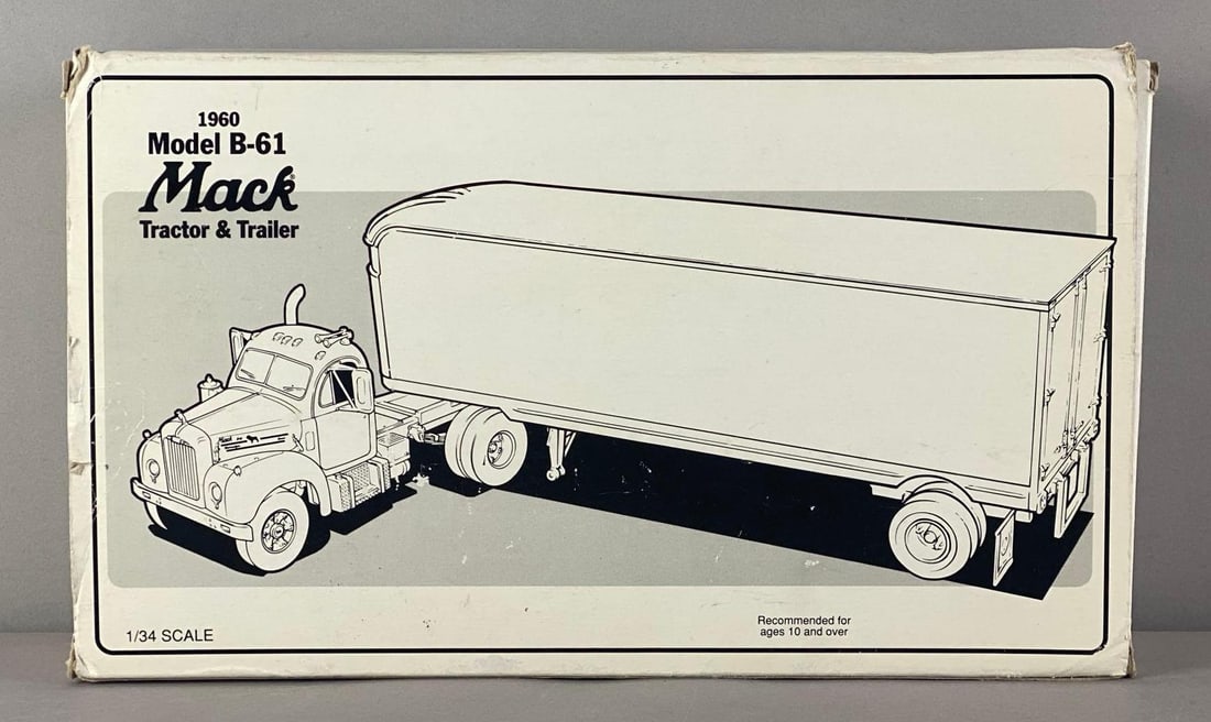First Gear 1960 Model B-61 Mack Pepsi-Cola Tractor and Trailer: 1/34 scale, die-cast, in original box and packaging