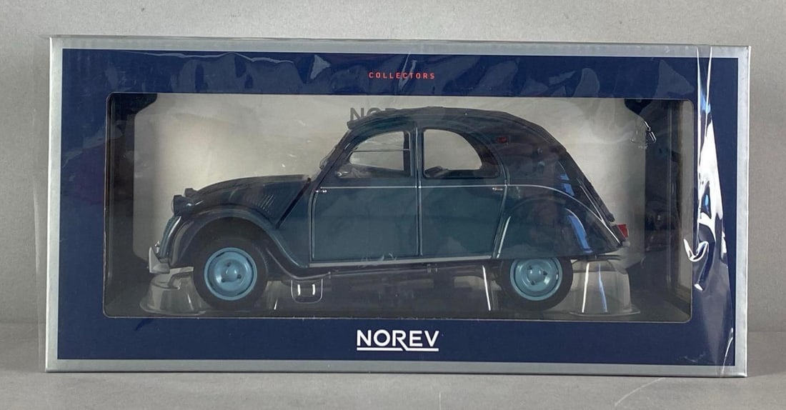 Norev 1959 Citroen 2CV AZL Glacier Blue: 1/18 scale, die-cast, in original box