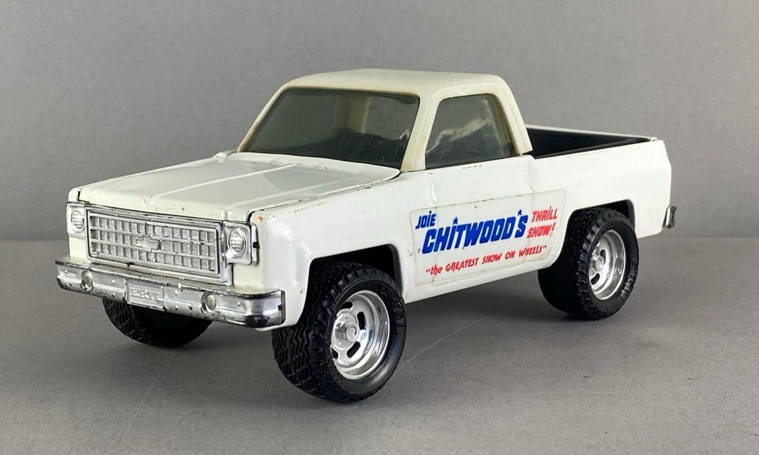 ERTL Pressed Steel Chevy Pickup Joie Chitwoods Thrill Show: 1/16 scale, some wear