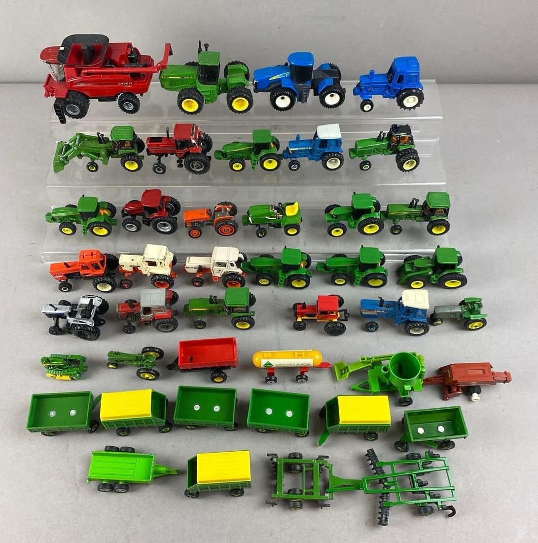 Group of Assorted ERTL Farming Tractors 1/64 Scale Die-Cast Vehicles and More (1 of 3)