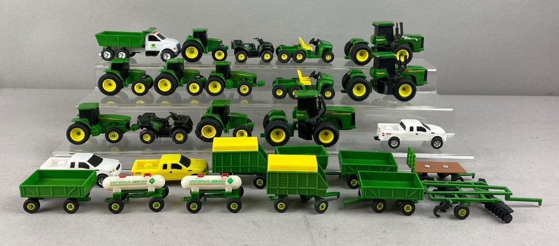 Group of Assorted ERTL John Deere Farming Tractors 1/64 Scale Die-Cast Vehicles and More (1 of 3)