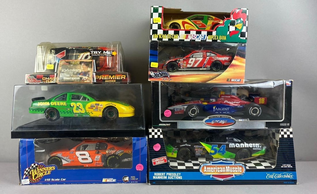 Group of 7 NASCAR 1/18 Scale Die-Cast Vehicles and More (1 of 3)