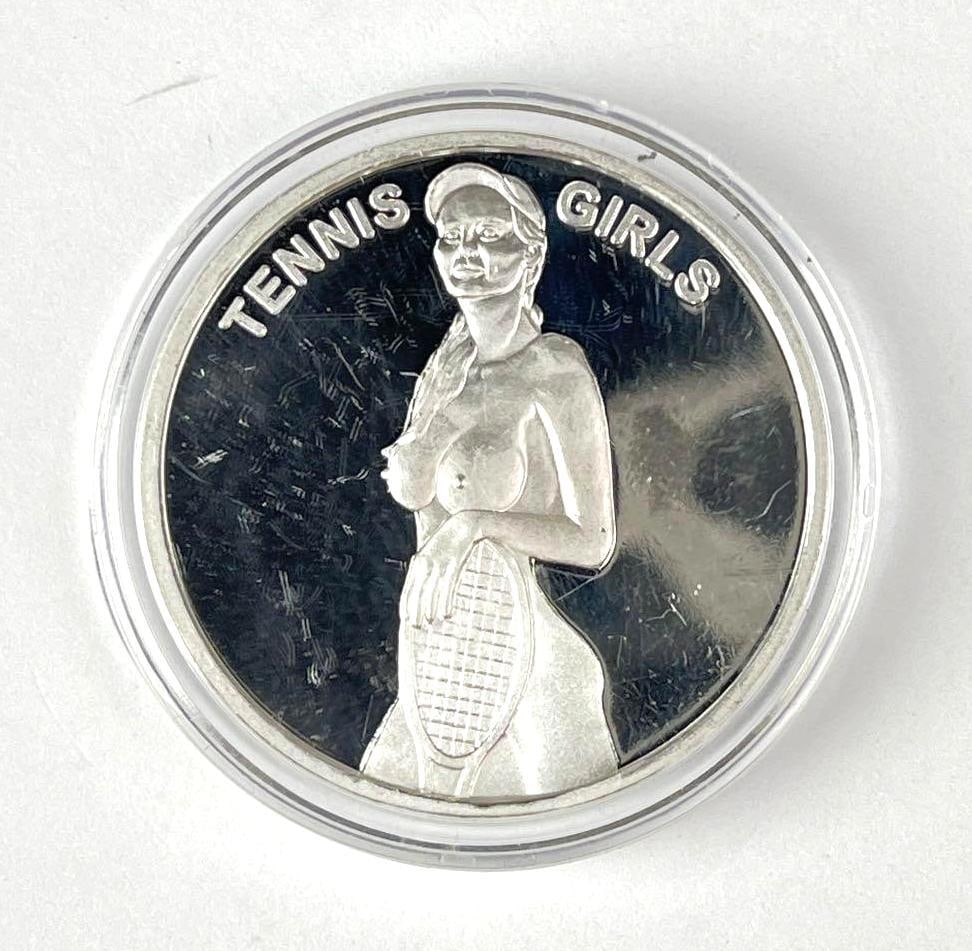 Girls in Sports Tennis Girls 1 oz .999 Fine Silver Round (1 of 2)