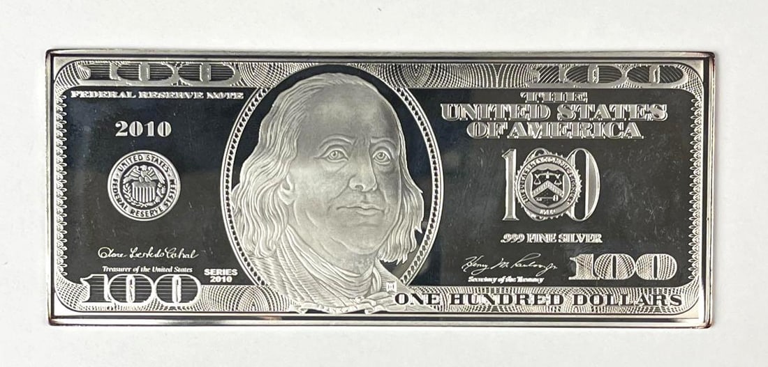 2010 The Washington Mint $100 4 oz .999 Silver Proof Certificate (1 of 2)