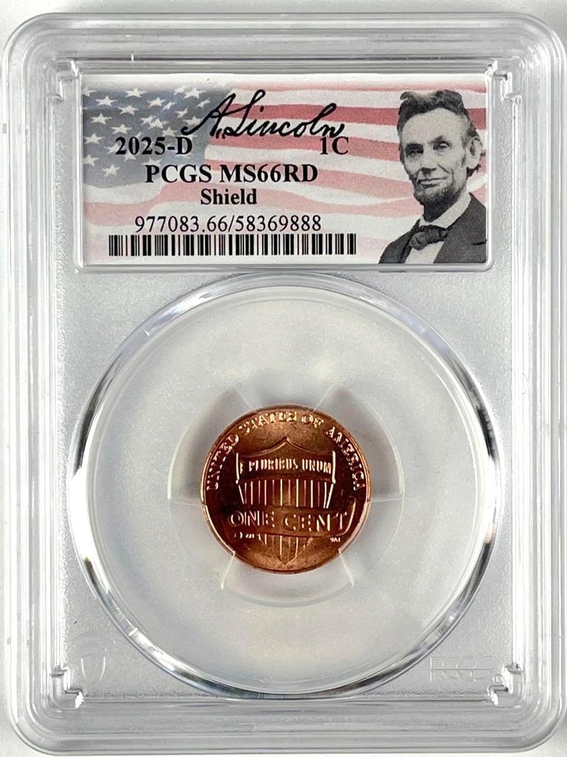 2025 D Lincoln Head Shield Cent PCGS MS66RD: 2025 D Lincoln Head Shield Cent PCGS MS66RD