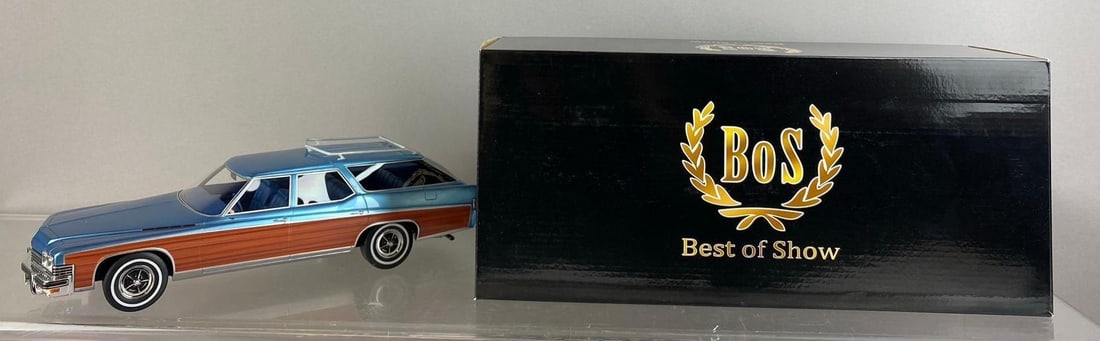 2020 BOS 1974 Buick Estate Wagon 1/18 Scale Die-Cast Vehicle: Like new in original packaging.
