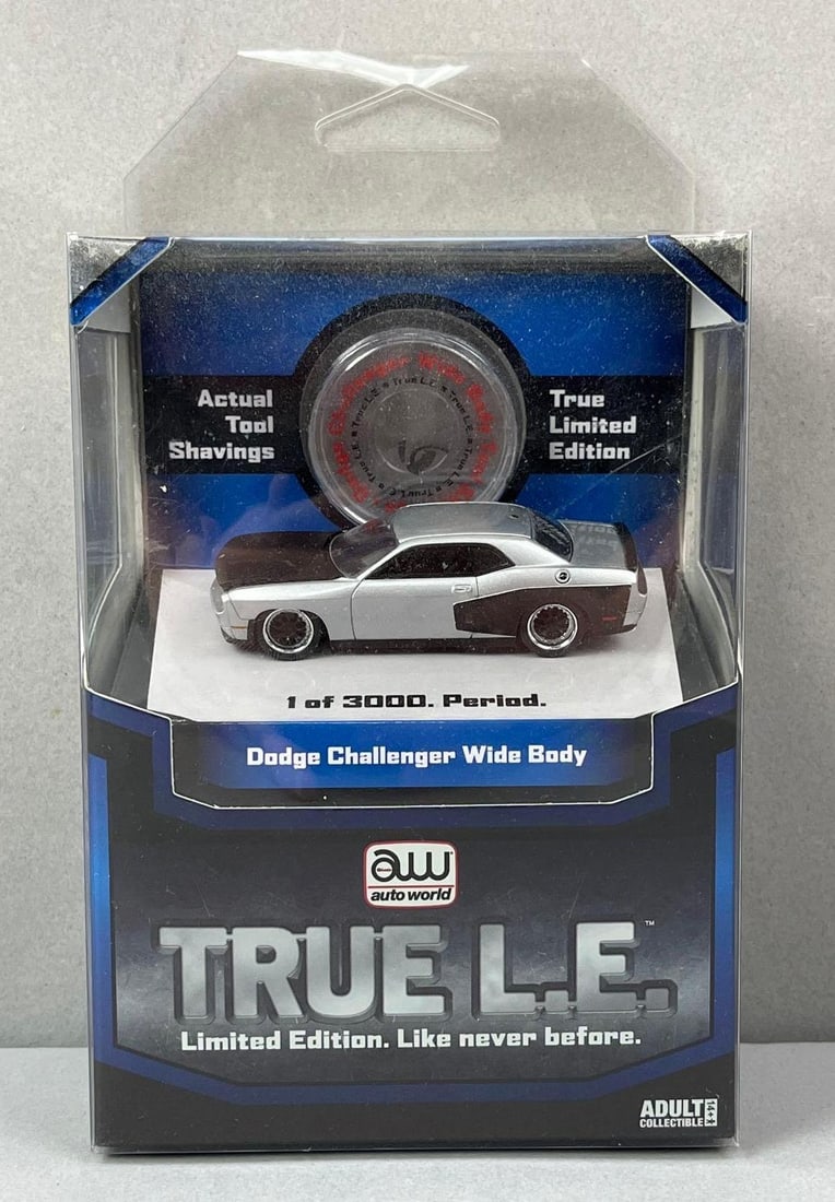 Auto World Dodge Challenger Die-Cast Vehicle: Scale 1:64, 1 of 3,000. In original packaging.