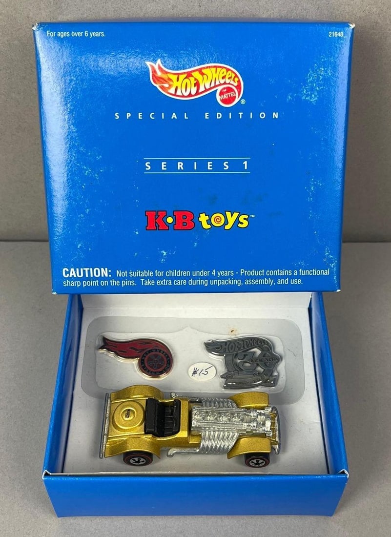 1998 Mattel Hot Wheels KB Toy Series 1 Sweet 16 Die-Cast Vehicle and More: Includes 2 pins