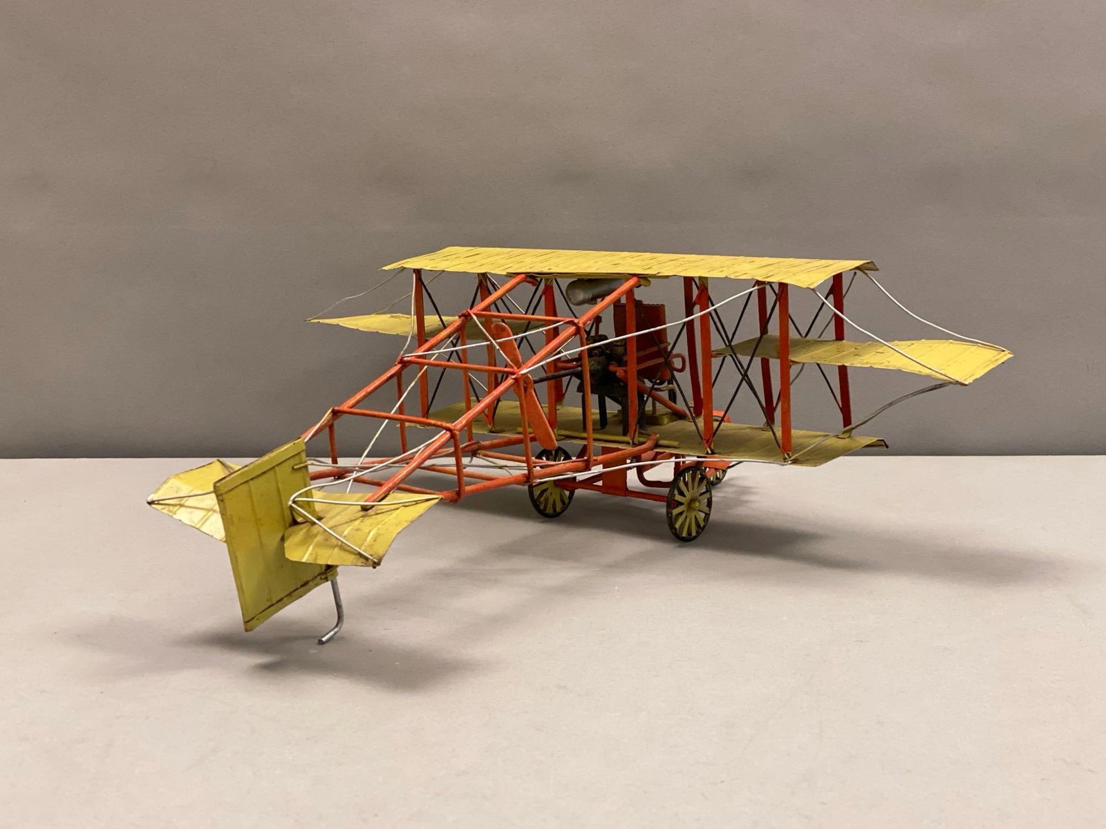 Pusher Biplane Metal Model - 2