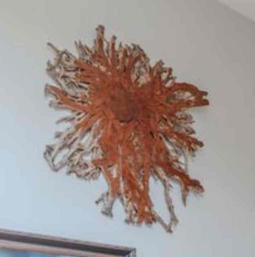 Large Natural Lychee Root Wall Slice Sculpture - 3