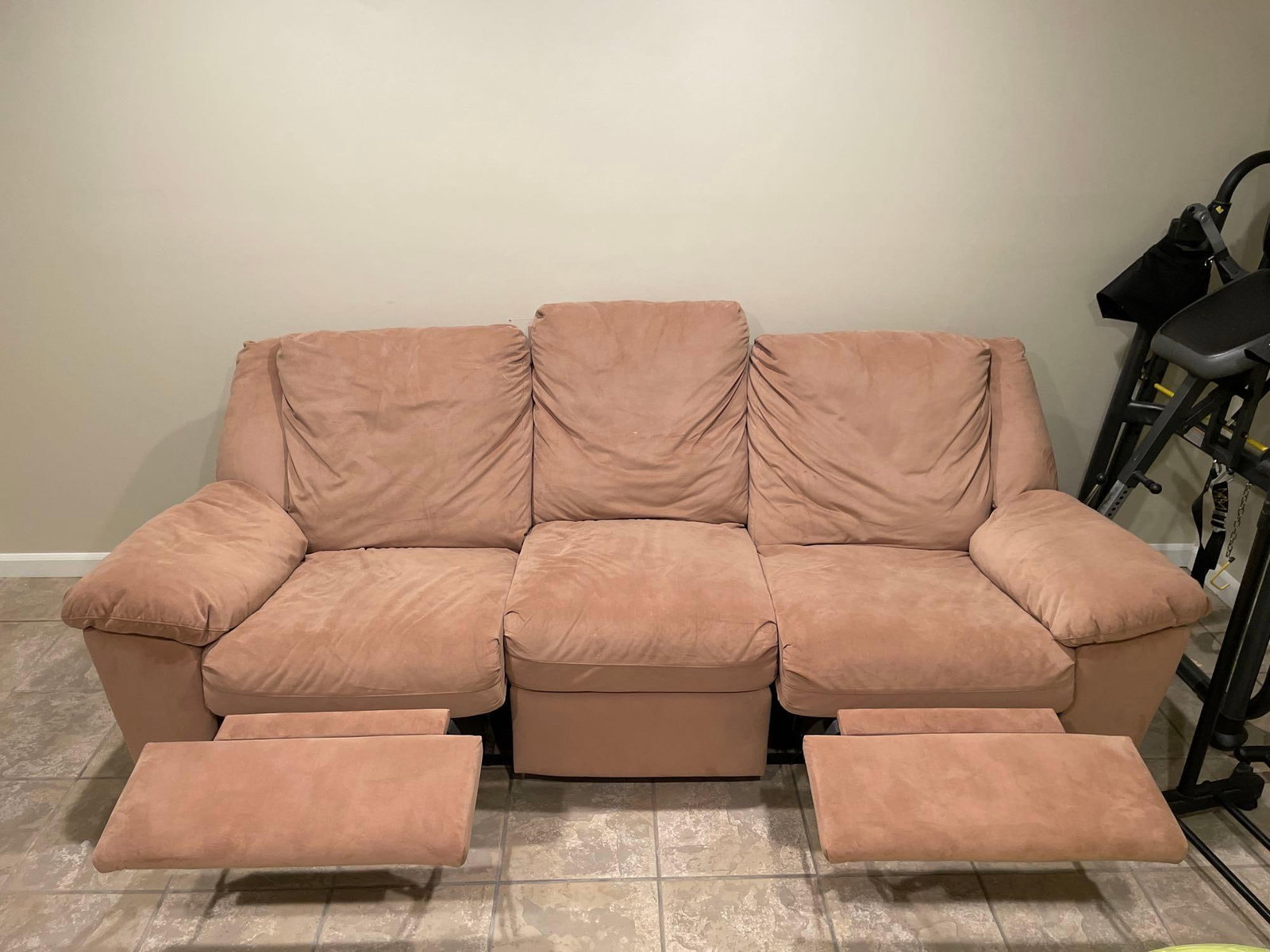Berkline Microfiber Reclining Couch - 2