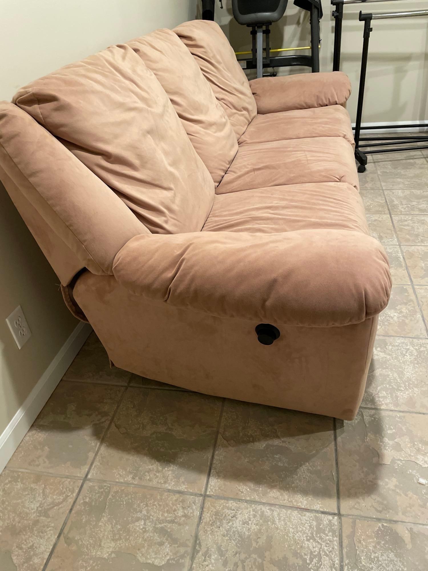 Berkline Microfiber Reclining Couch - 3