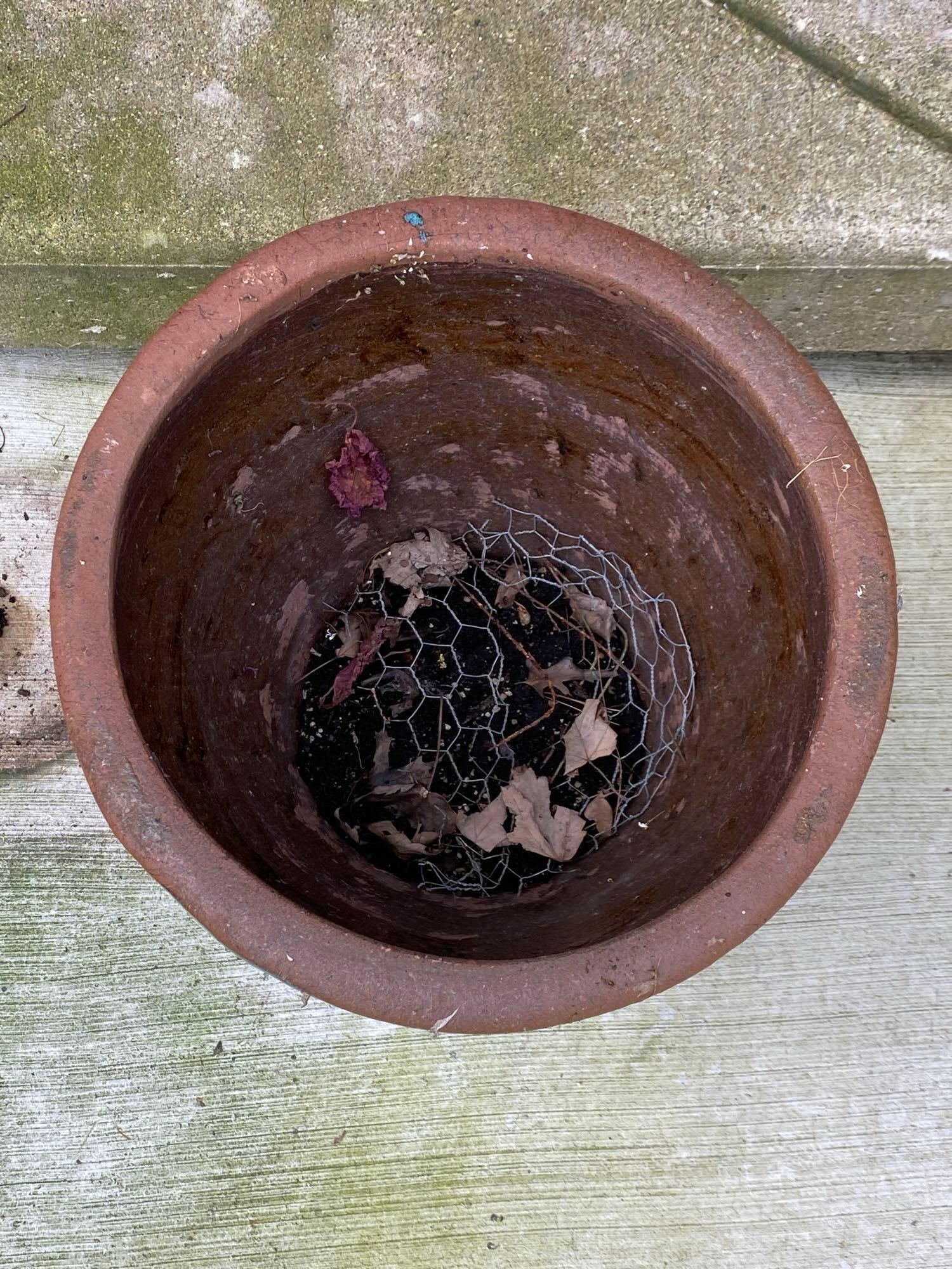 Diamond Green Glaze Redware Planter - 2