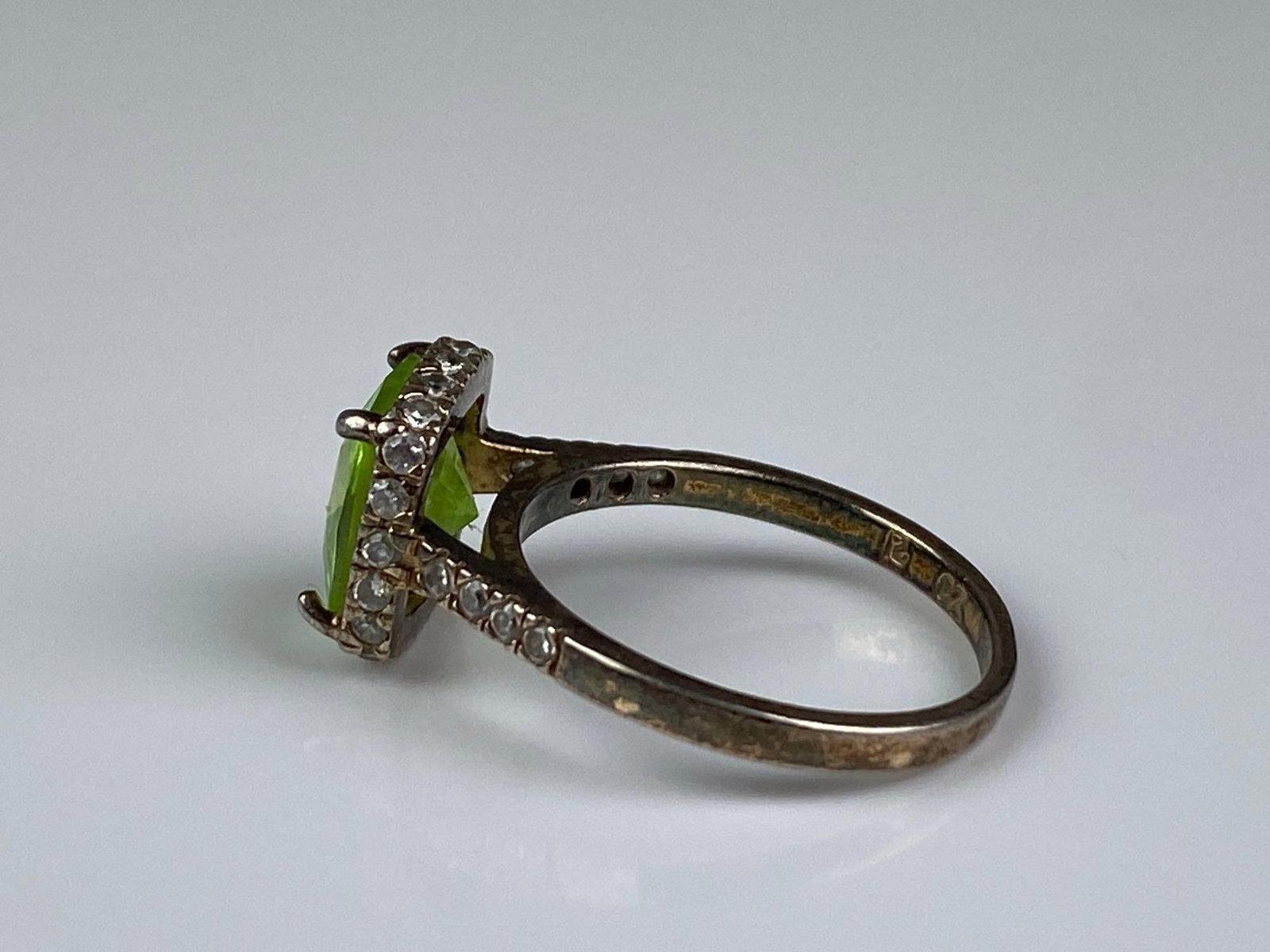 Signed Sterling Silver CZ Ring - 2