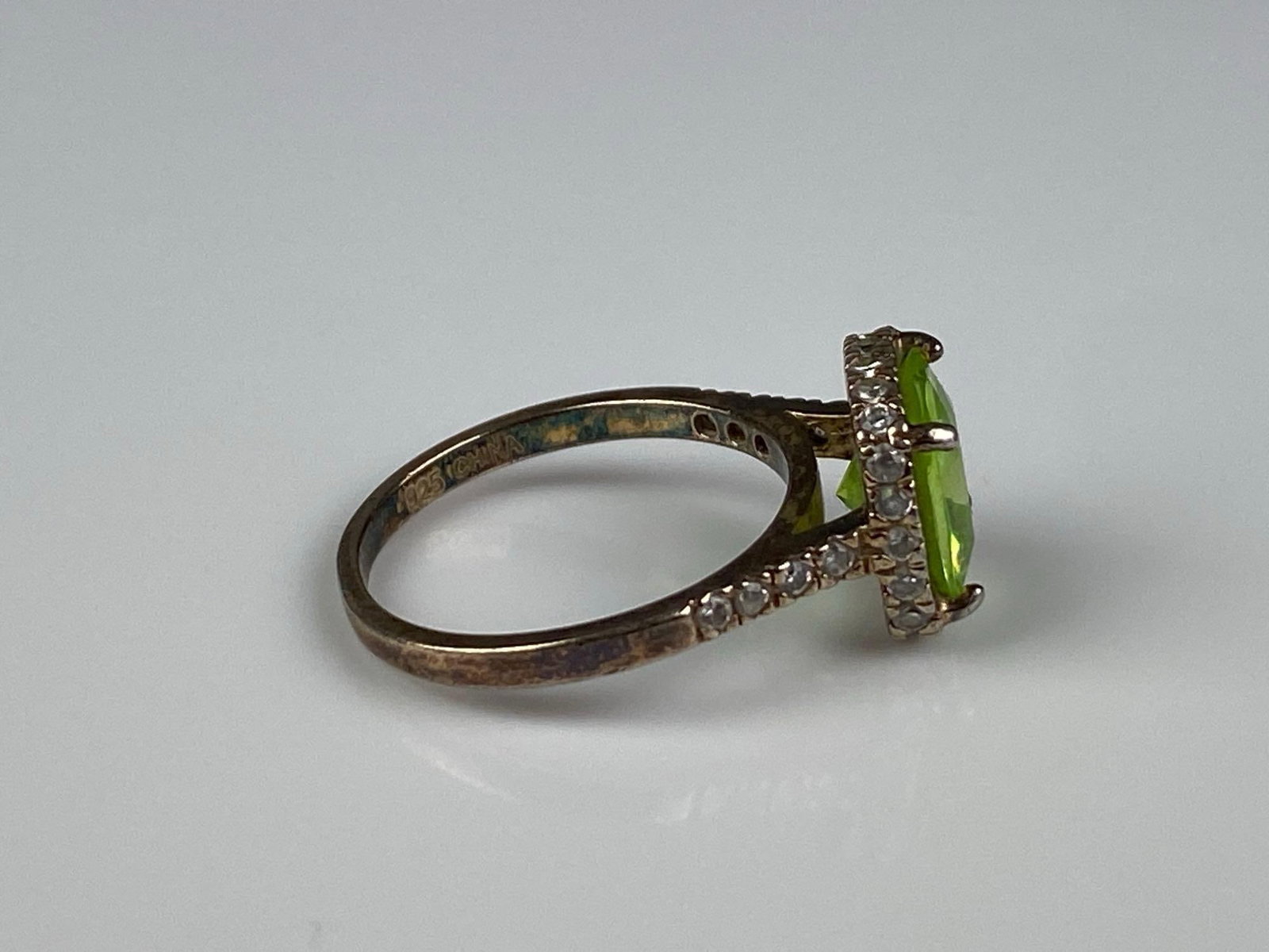 Signed Sterling Silver CZ Ring - 4