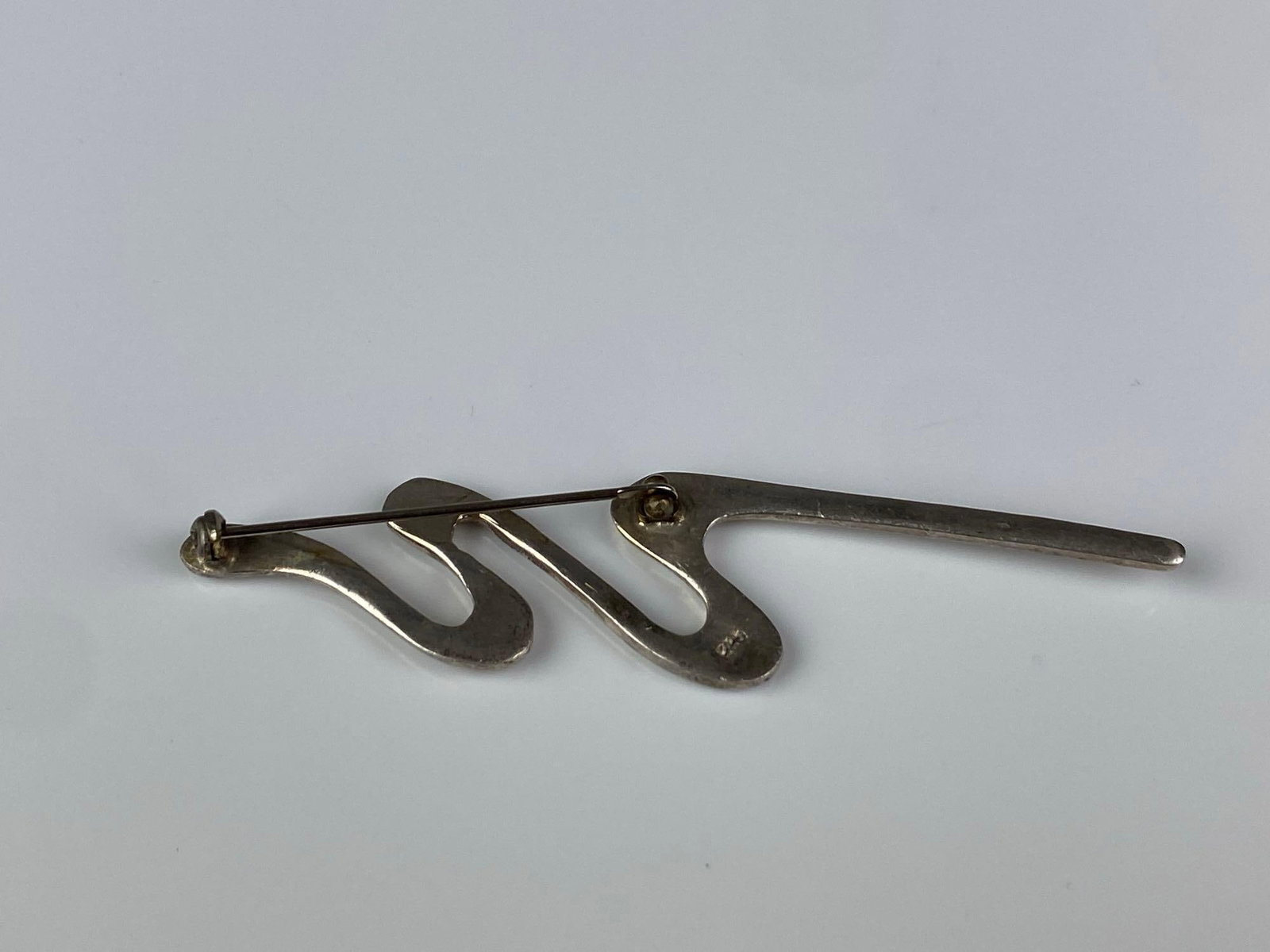 Sterling Silver Zig Zag Brooch - 2