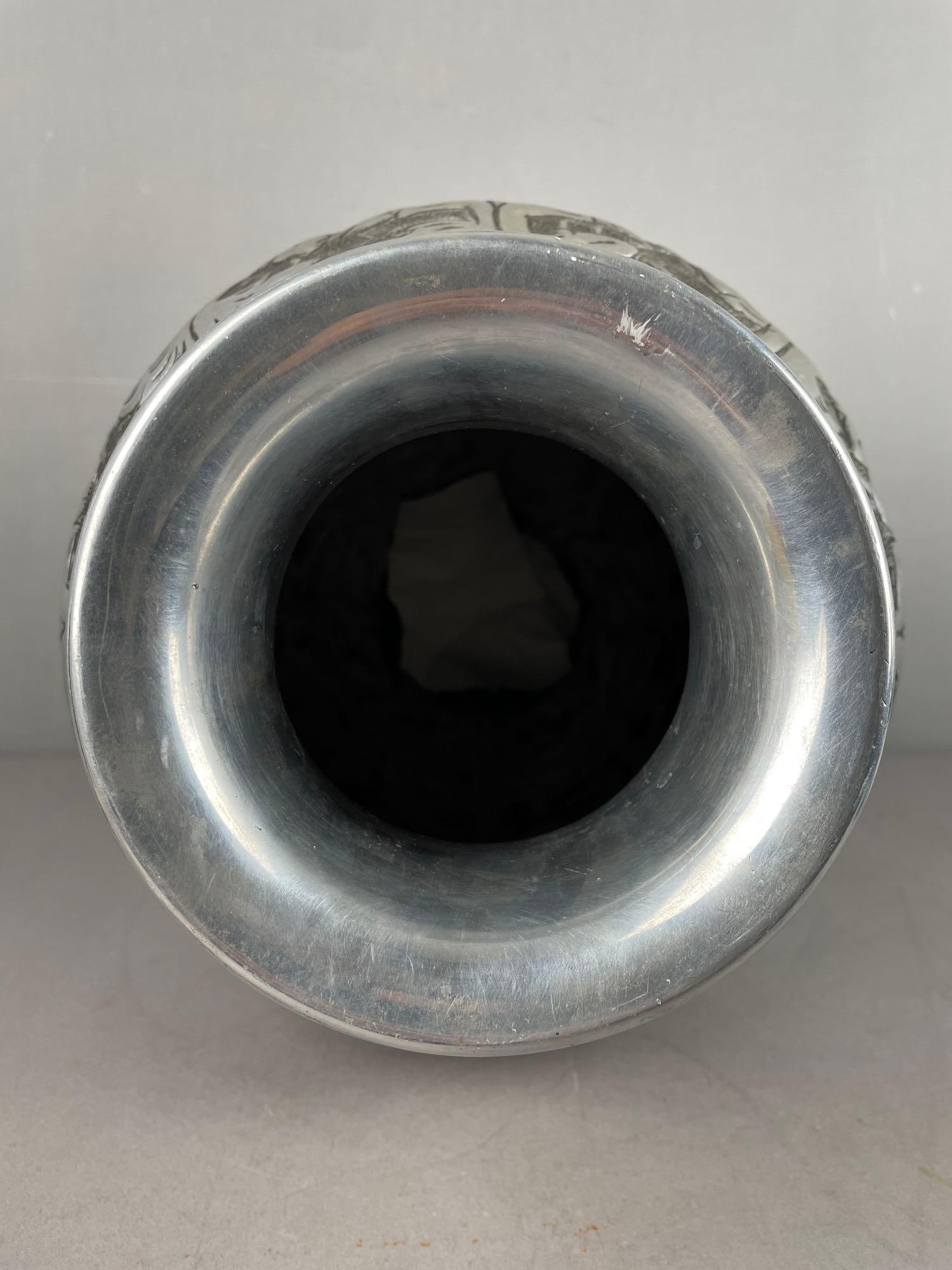 Metal Embossed Scrollwork Vase - 2