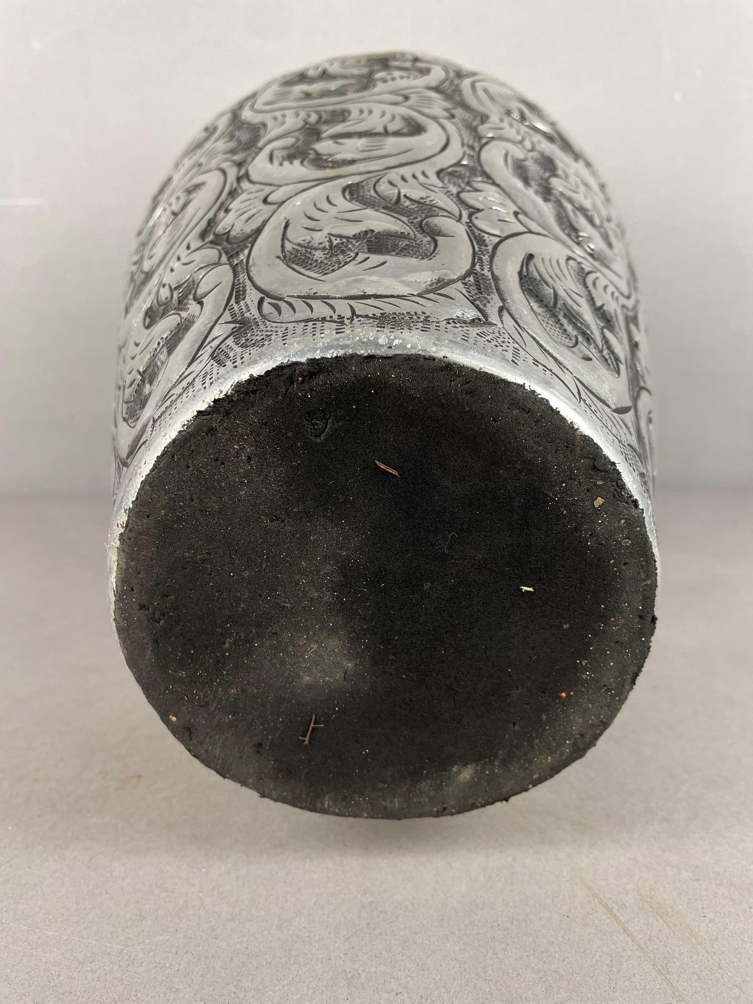 Metal Embossed Scrollwork Vase - 3