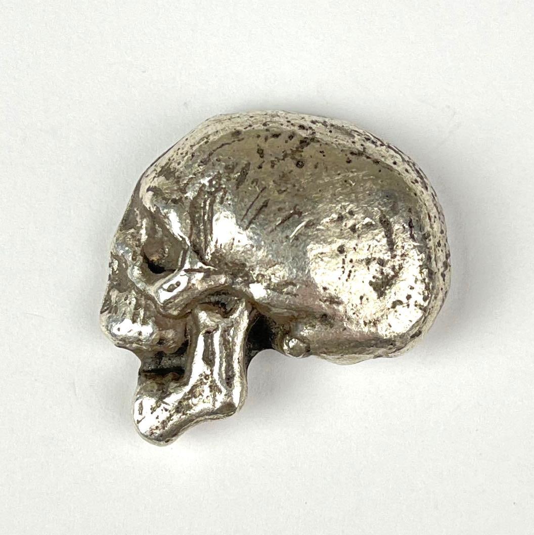 MK Barz Hand Poured Skull 1.5 oz .999 Fine Silver Ingot/ Bar (1 of 2)