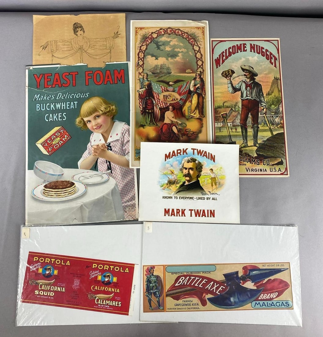 Group of Antique 1910s Food Advertising Labels and More (1 of 3)
