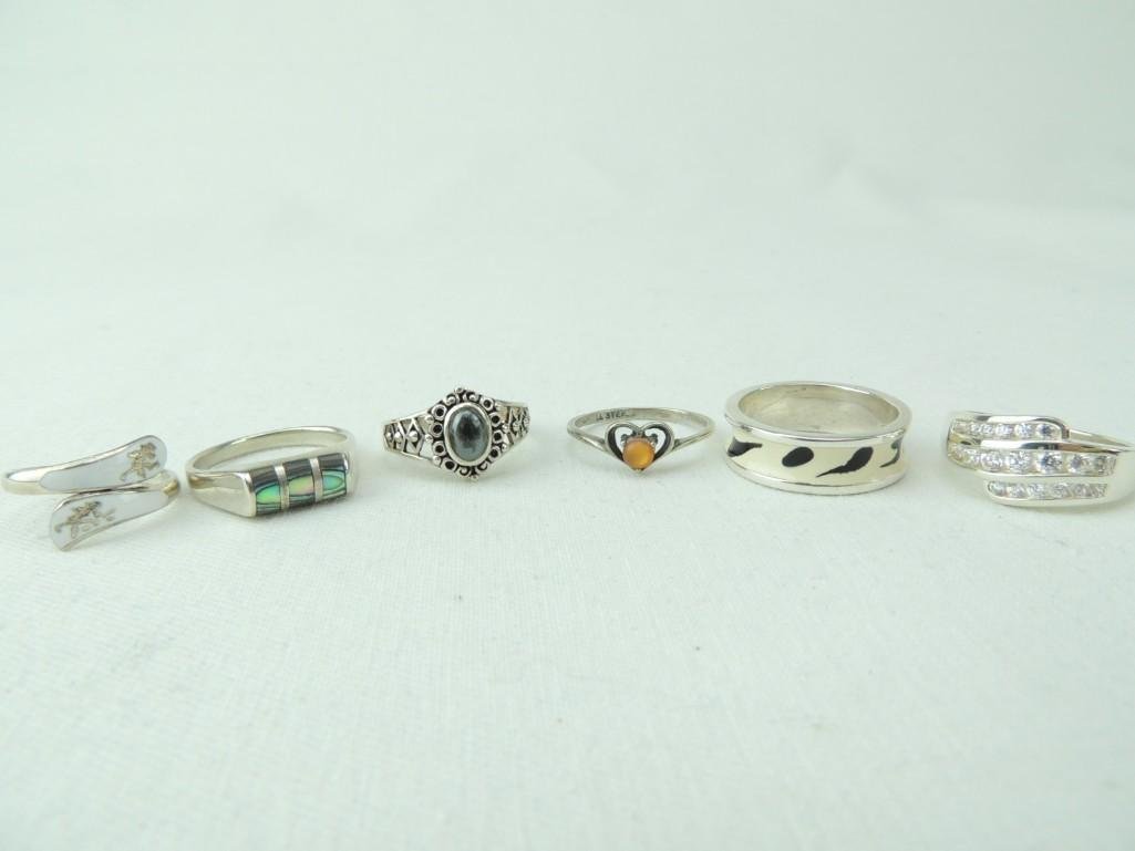 6 Sterling Silver Silver Rings (1 of 1)