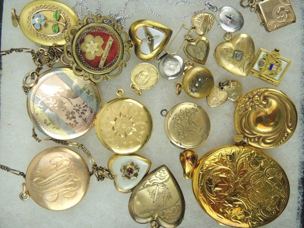 Group of Gold Filled Lockets: Group of Gold Filled Lockets