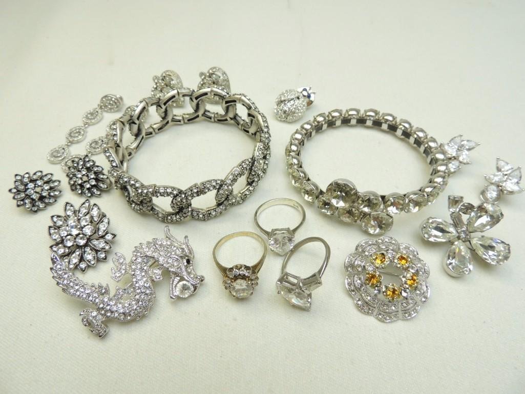 Rhinestone Jewelry Group of 14 (1 of 2)