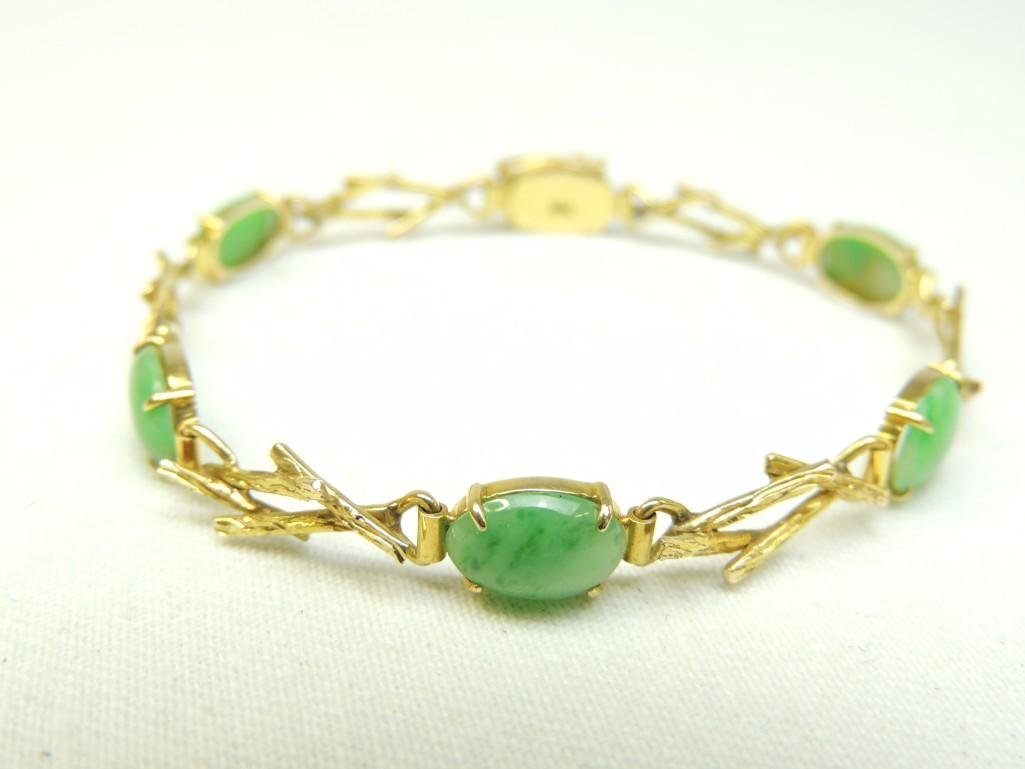14K Gold Jade Bracelet (1 of 2)