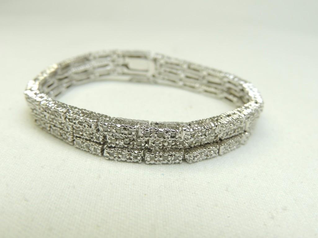 Sterling Silver Diamond Bracelet (1 of 2)