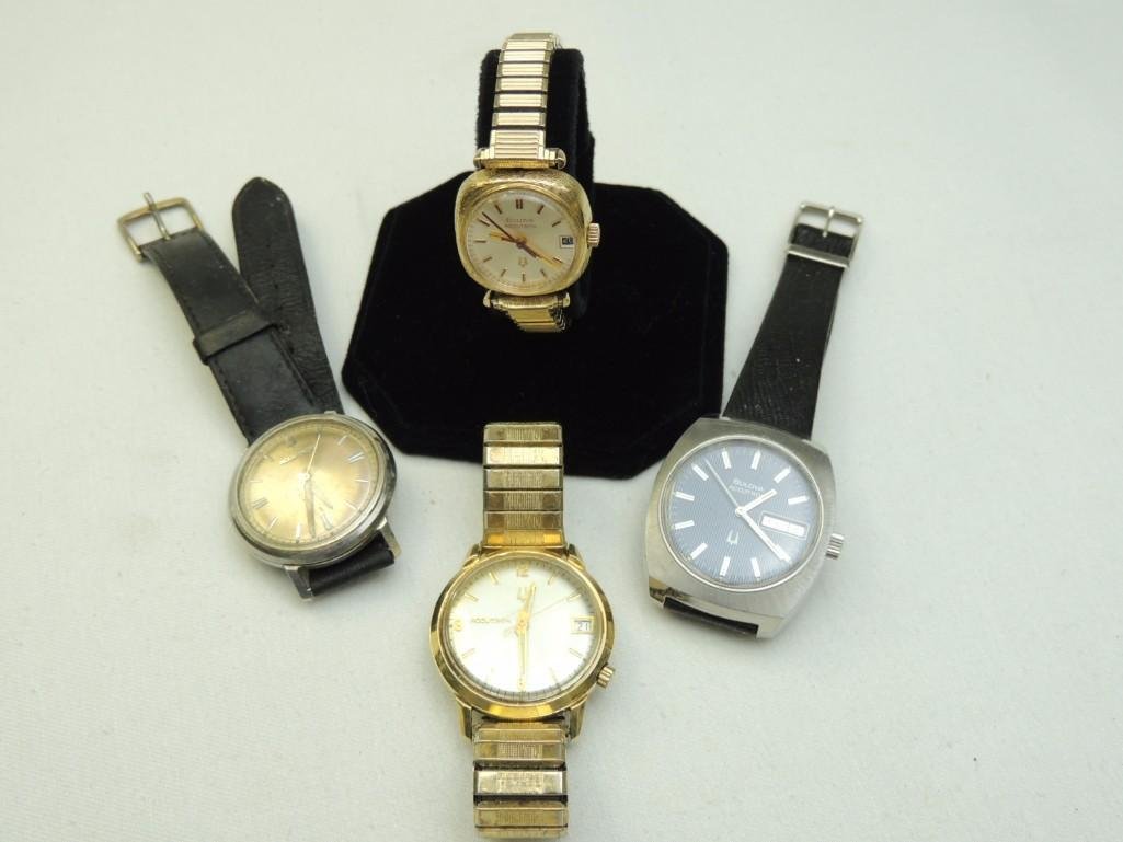Group of 4 Bulova Accutron Watches: As Is