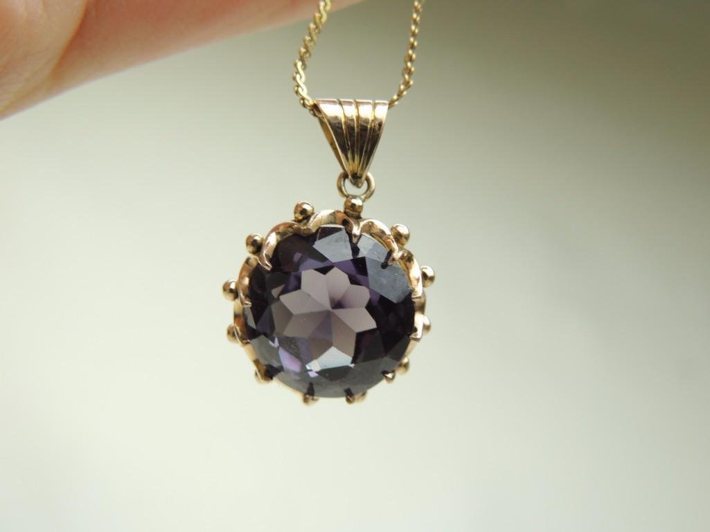 14K Gold Color Changing Gemstone Necklace (1 of 6)