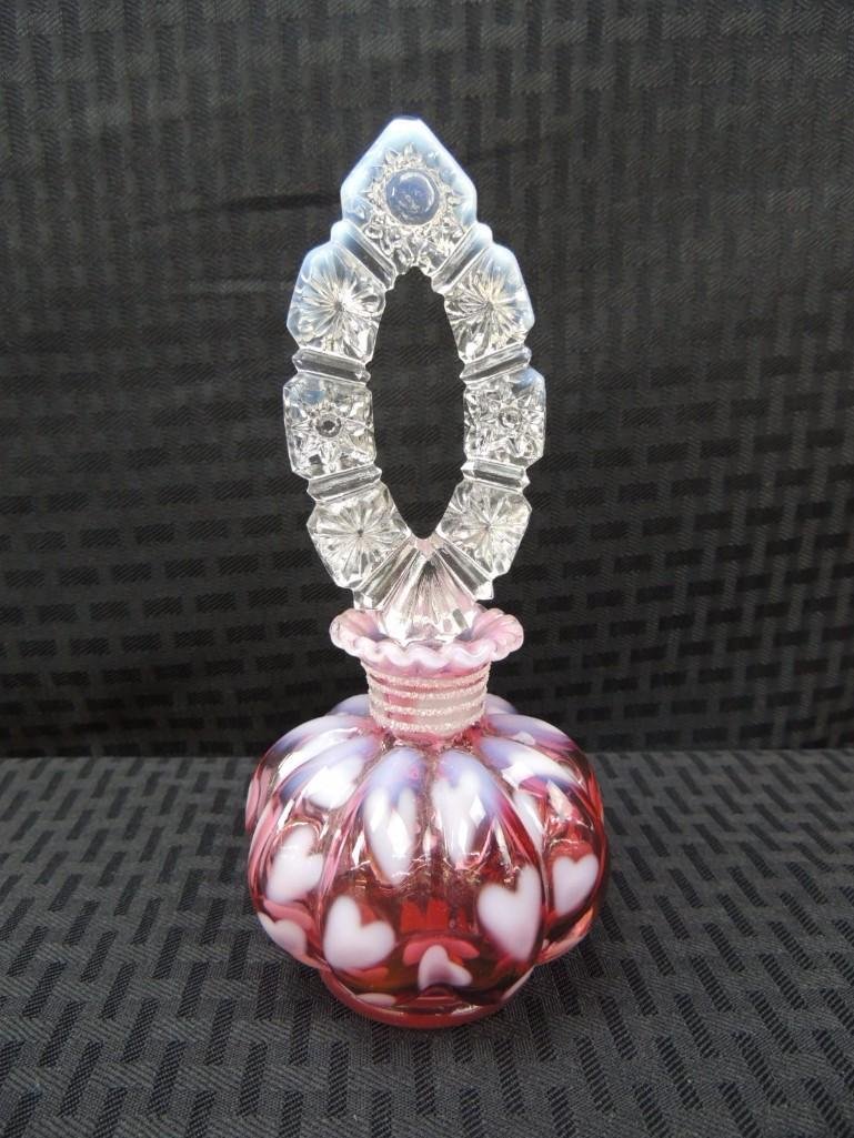 Fenton Cranberry Opalescent Heart Optic Fenton Cranberry Opalescent Heart Optic