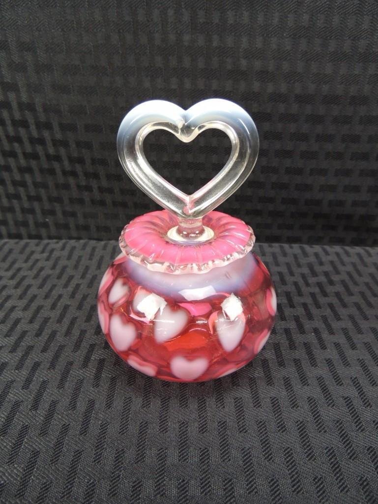 Fenton Cranberry Opalescent Heart Optic Fenton Cranberry Opalescent Heart Optic