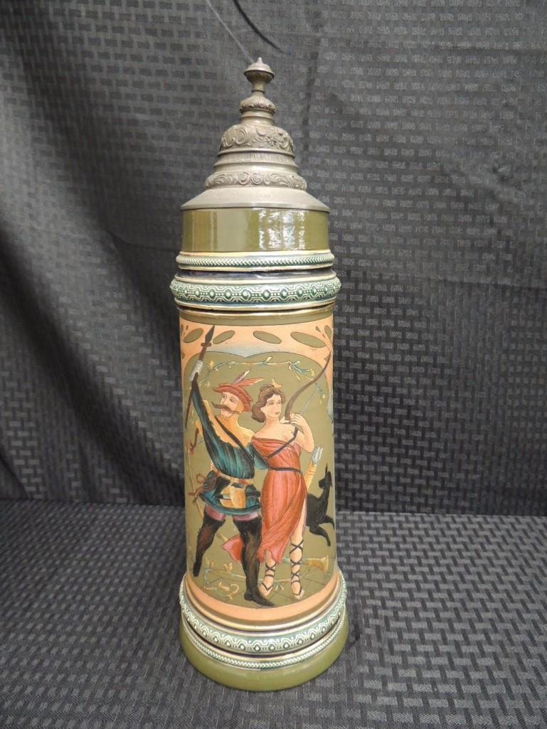 2 Liter German Made Stein Featuring Hunter and Huntress (1 of 6)