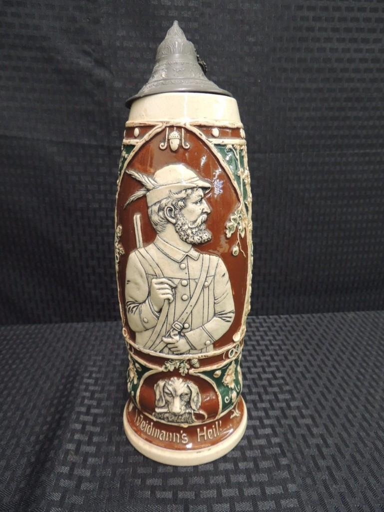 2 Liter German Made Stein with Hunter and Deer (1 of 4)