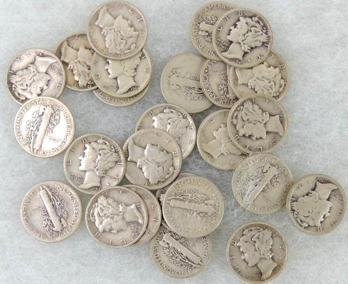 Group of 50 Mercury Head Silver Dimes (1 of 1)