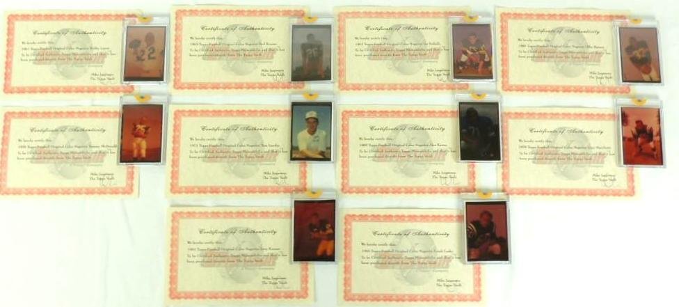 Group of 10 NFL Topps Original Color Negatives all with (1 of 10)