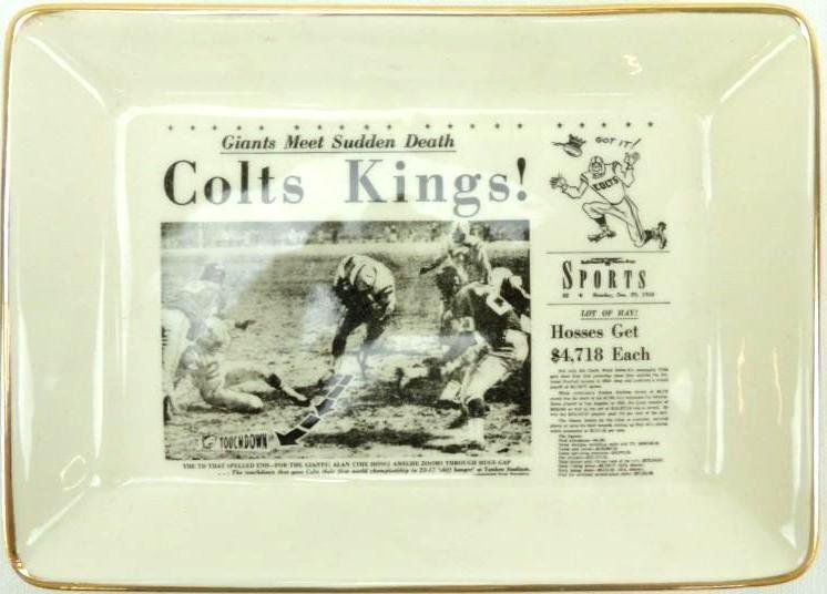 1958 "Colts Kings" Newspaper Photo Dish with Alan (1 of 2)