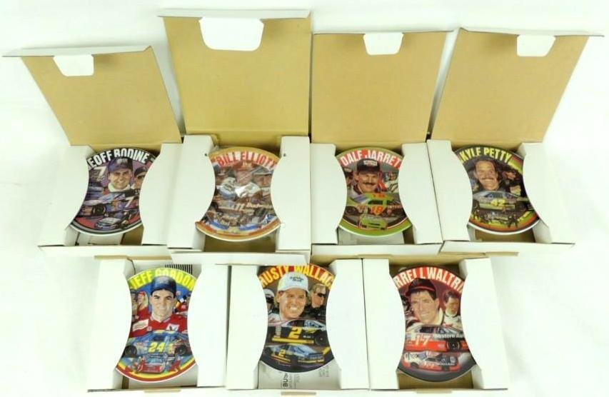 Group of 7 Nascar Mini Plates Featuring Jeff Gordon,: 4 1/4" Plates