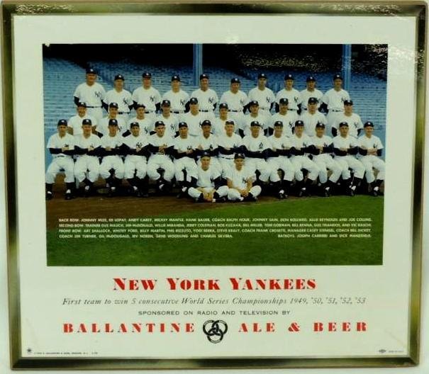1954 Ballantine Beer New York Yankees Countertop Team (1 of 2)