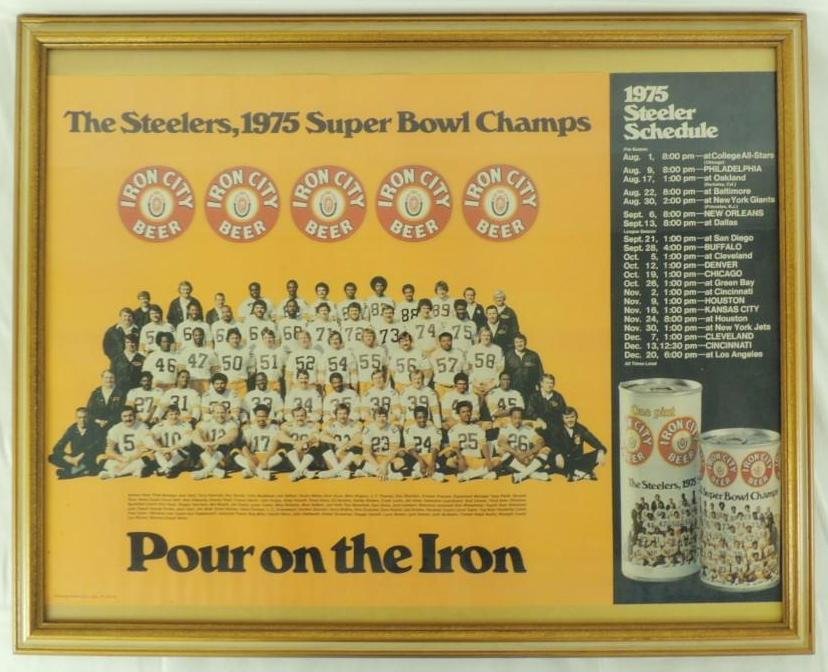 1975 Pittsburgh Steelers Iron City Beer Framed Football (1 of 1)